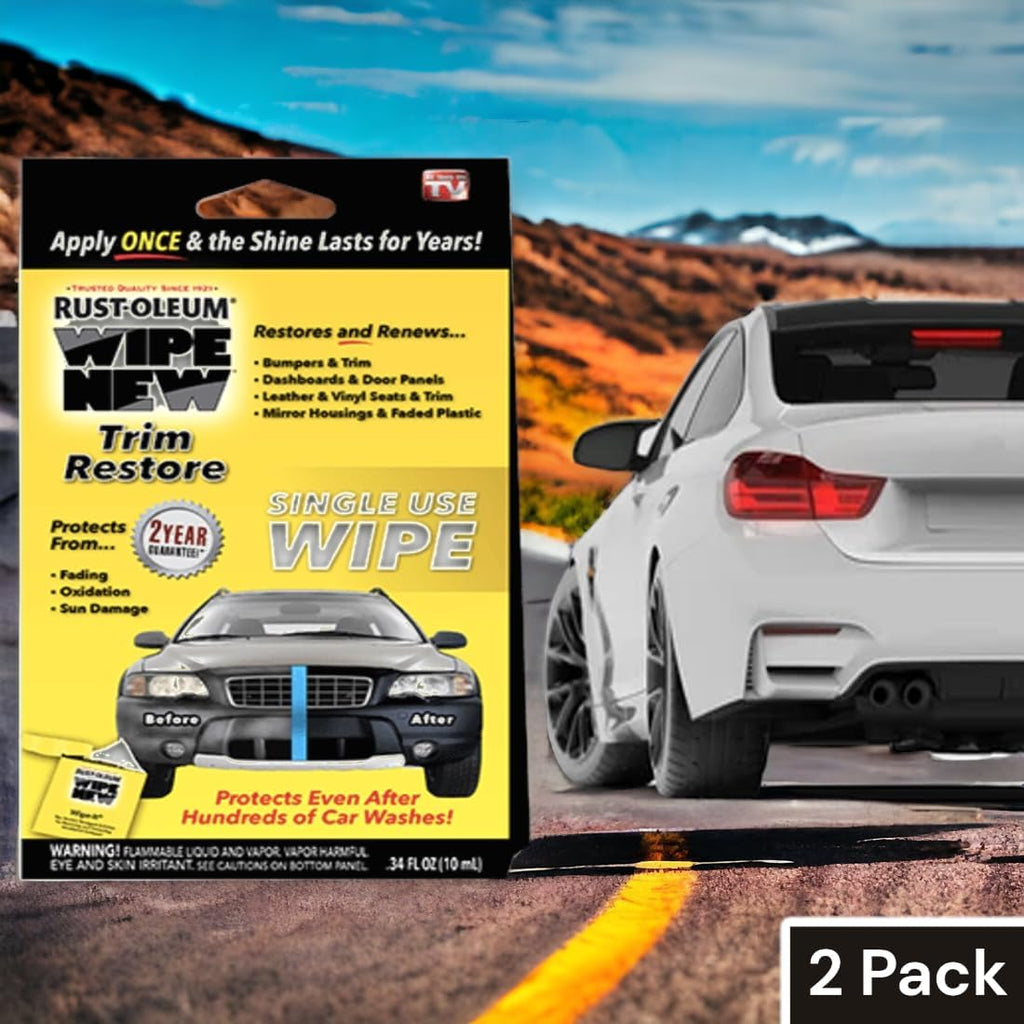 Dashboard Bumper Car Interior Exterior and Auto Trim Restorer- Pack of 2
