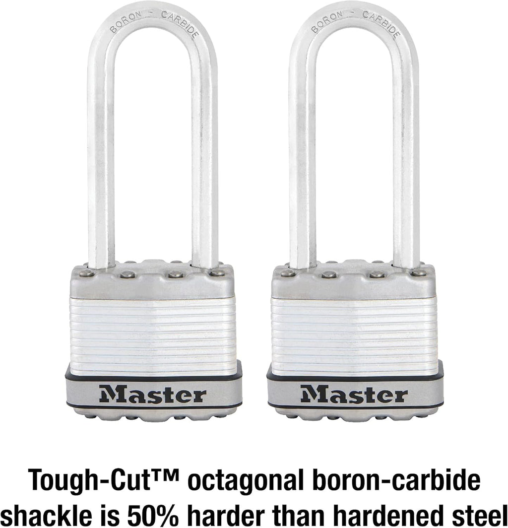 M1XTLJ Magnum Heavy Duty Padlock with Key, 2 Pack Keyed-Alike