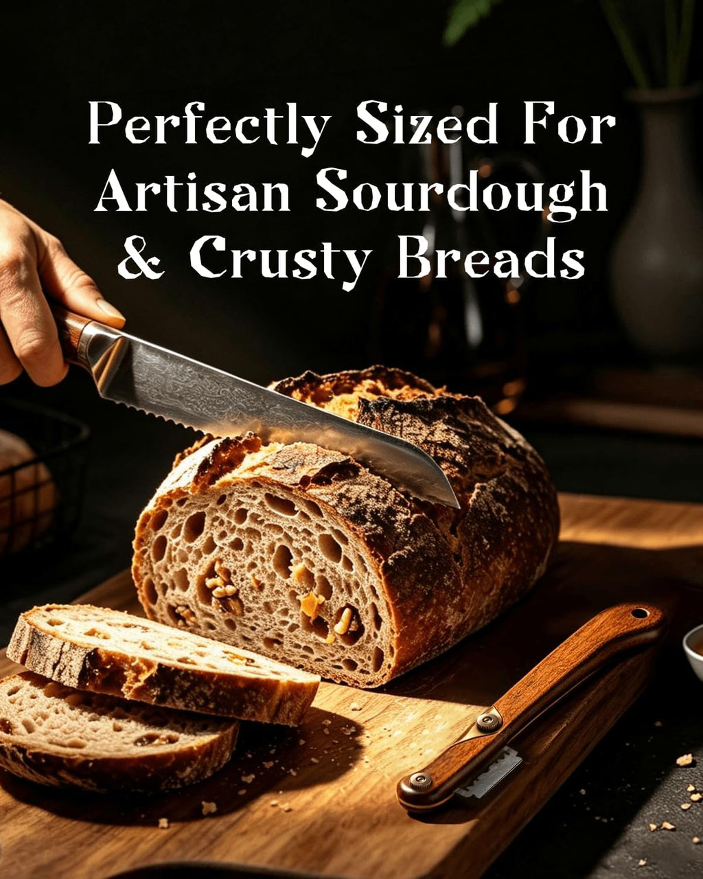 Damascus Bread Knife and Bread Lame Set
