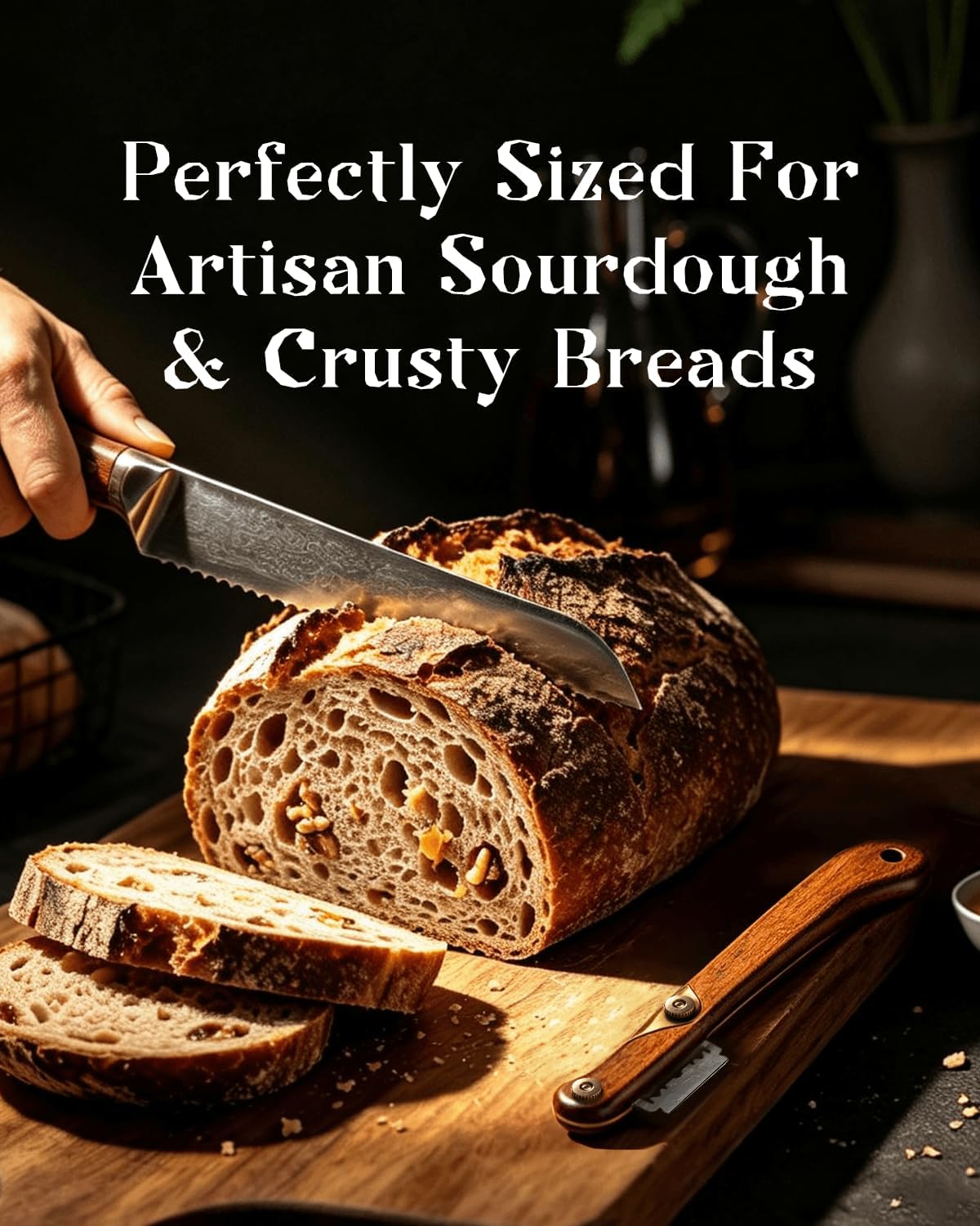 Damascus Bread Knife and Bread Lame Set