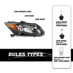 Halogen Headlight Assembly for 2012-2015 Honda Civic Sedan 4-Door