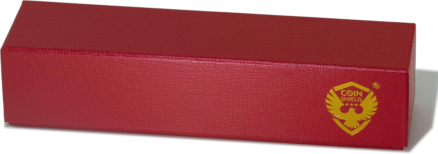 9 Inch Red Single Row 2x2 Coin Flip Box Storage Holders 2x2x9