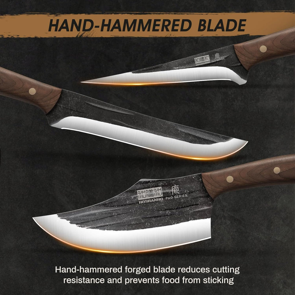 Butcher Knife Set, Sharp Kitchen Knife Set & Roll Bag Gift for Men