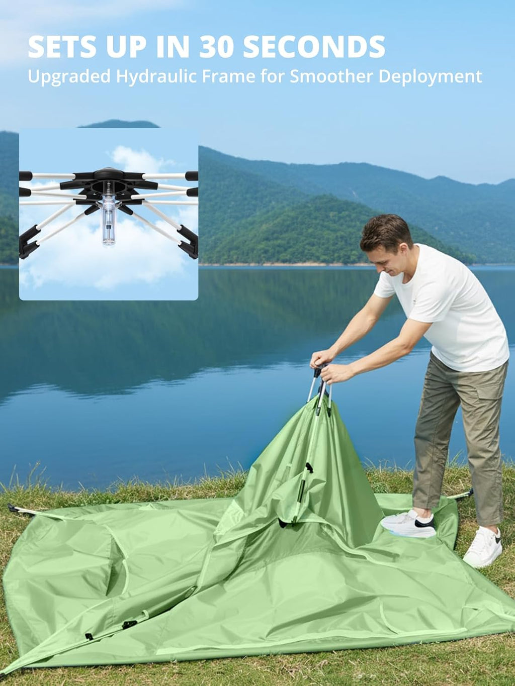 4/6 Person Instant Cabin Tent, Pop Up Windproof Tents for Camping, 60-Second Setup Family Tent with Carry Bag for