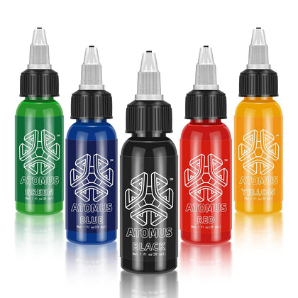 Tattoo Ink 5 Colors 1oz 30ml Tattoo Supply Black Pigment Natural Plant Tattoo Ink Pigment Permanent Makeup Tattoos