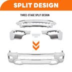 KUAFU Front Bumper Face Bar Compatible with 2019-2024 Dodge Ram 1500