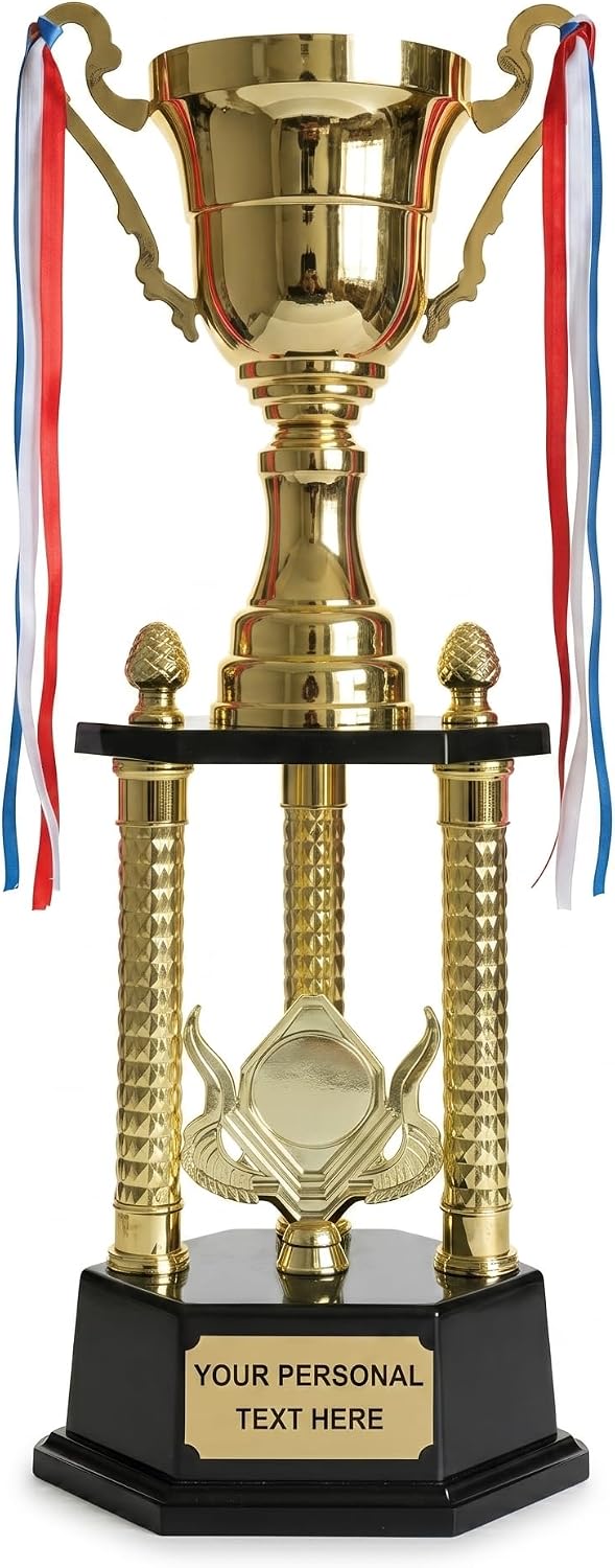25 Inch Large Trophy Cup with Free Custom Engraving - Premium Metal Cup Award for Sports Tournaments, Employee of the