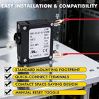 10 Amp Single Pole Toggle Magnetic Circuit Breaker, AC 250V