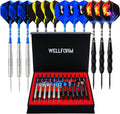 Darts Metal Tip Set, 12 Pack 22 Grams Steel Tip Darts Set-Professional Metal Darts for Dartboard, with Non-Slip Iron