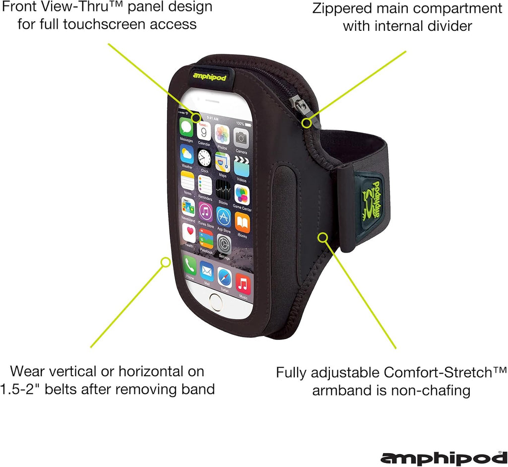 ArmPod SmartView Sumo Armband, Reflective Arm or Belt Cell Phone Accessory with Zip Storage for Running & Walking