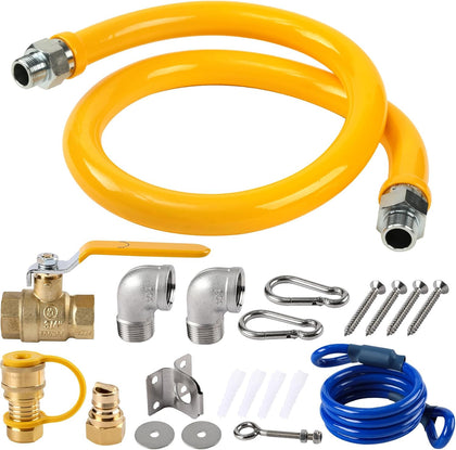 Safety System Kit, 3/4" Gas Line Hose for Commercial Kitchen