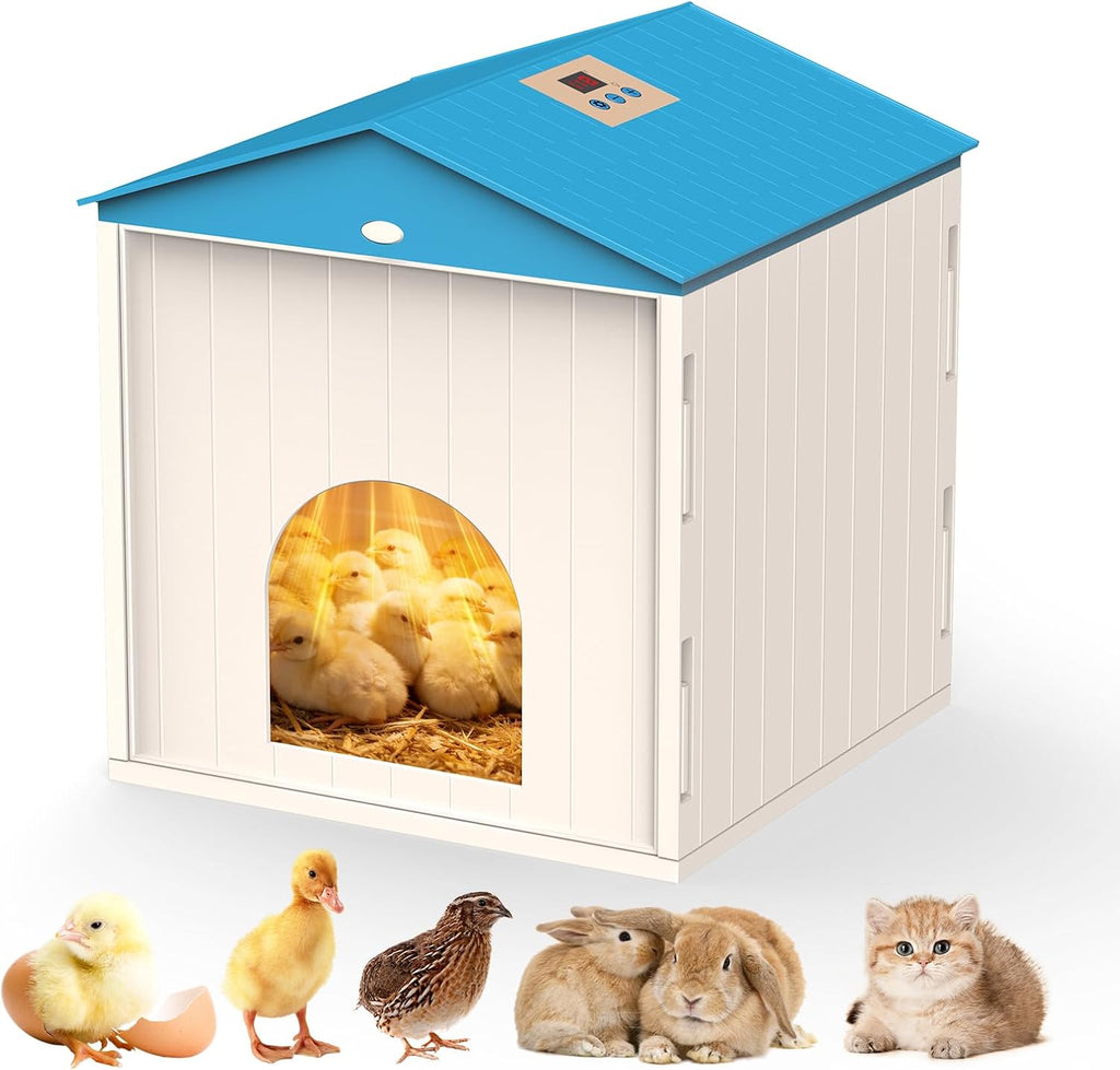 Chick Brooder Plate for Chicks Temperature Control & Display, Chicken Brooder Box for Chicks with Thermostat Fan &