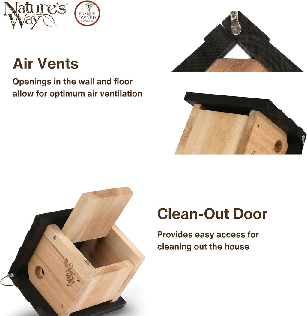 Bird Products CWH1 Cedar Wren House, 8" x 8.875" x 8.125", standard, Brown