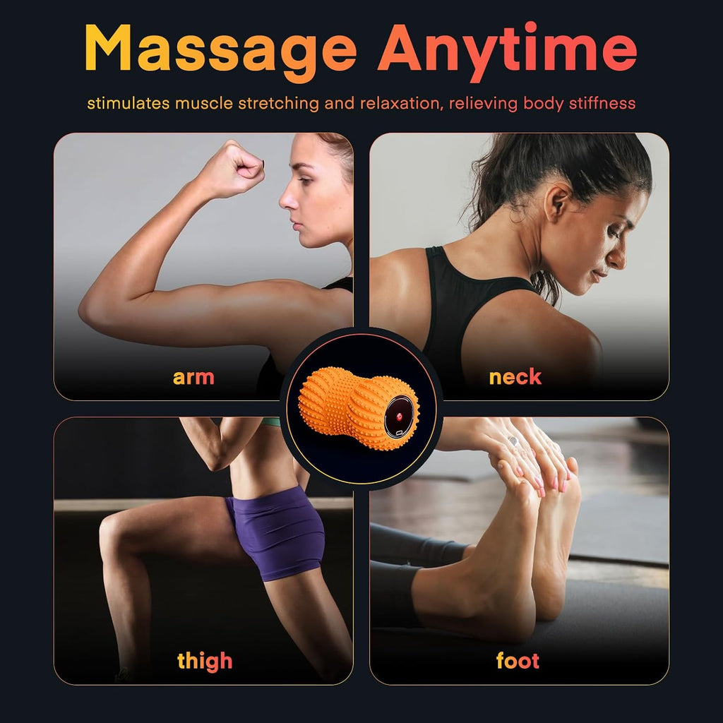 2 in 1 Vibrating Peanut Massage Ball with 6 Massaging Modes and Bluetooth Speaker, Rechargeable Vibrating Massage