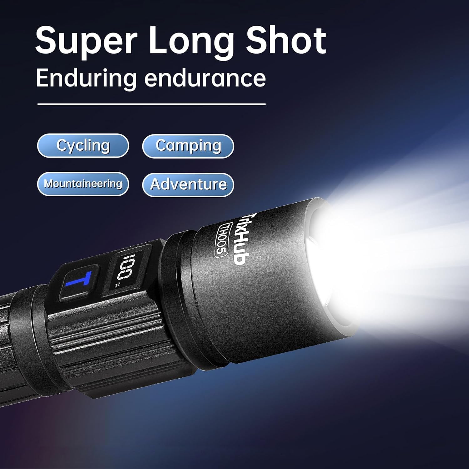 Rechargeable Flashlights 2 Pack, Super Bright High Lumens Flash Light, 5 Modes Zoomable Linternas with LCD Digital