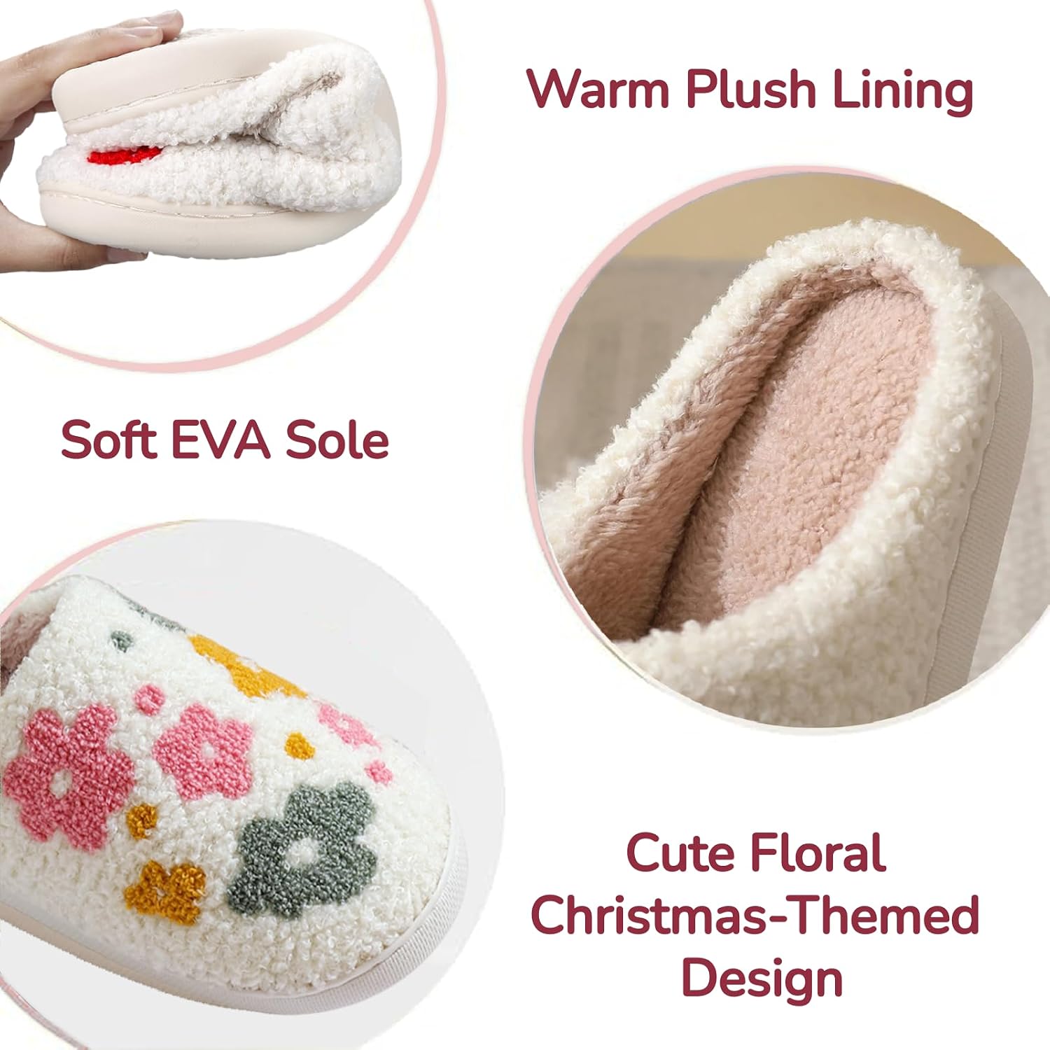 Cute House Slippers for Women Men Warm Cozy House Shoes Fuzzy Home Slippers with Memory Foam Indoor and Outdoor