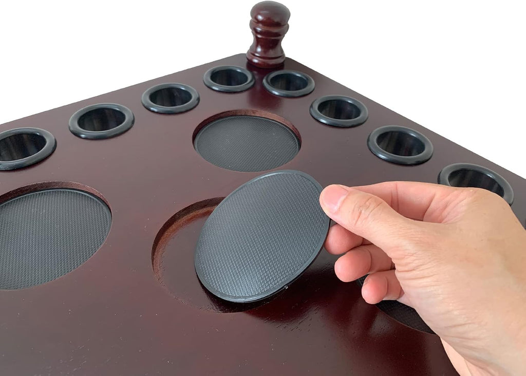 Pool Cue Rack Hold up to 8 Sticks & Billiard Accessories. Floor Stand Pool Cue Stick Holder Made of 100% Solid