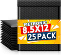 Bubble Mailers 8.5x12" Padded Envelopes Black 25 Pack Self Seal