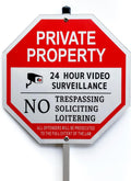 “Private Property - No Trespassing, No Soliciting,No Loitering” Octagon Yard Sign, No Soliciting Sign for House with