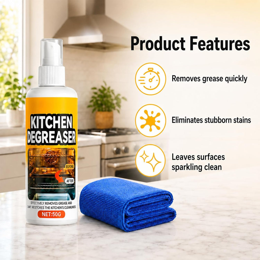 GreaseKiller BBQ Grill Cleaner Spray, Kitchen Surface Degreaser, Kitchen Spray Cleaner and Degreaser, Multi-Surface
