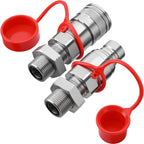 Racewill 1/2" Flat Face ISO 16028 Hydraulic Coupler, 5/8" (#10) ORFS Thread