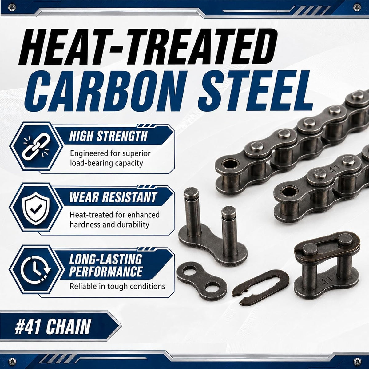 #41 Roller Chain for Gate Opener, 20 FT+2 Connecting Links-480 Link