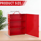 2 Pcs First Aid Kit with Lock 3 Shelf Wall Mount Medicine Cabinet