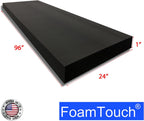 1" Thick x 24" Wide x 96" Long Charcoal High Density Foam, Ideal for Foam Padding, Seat Replacement, Chair Cushion