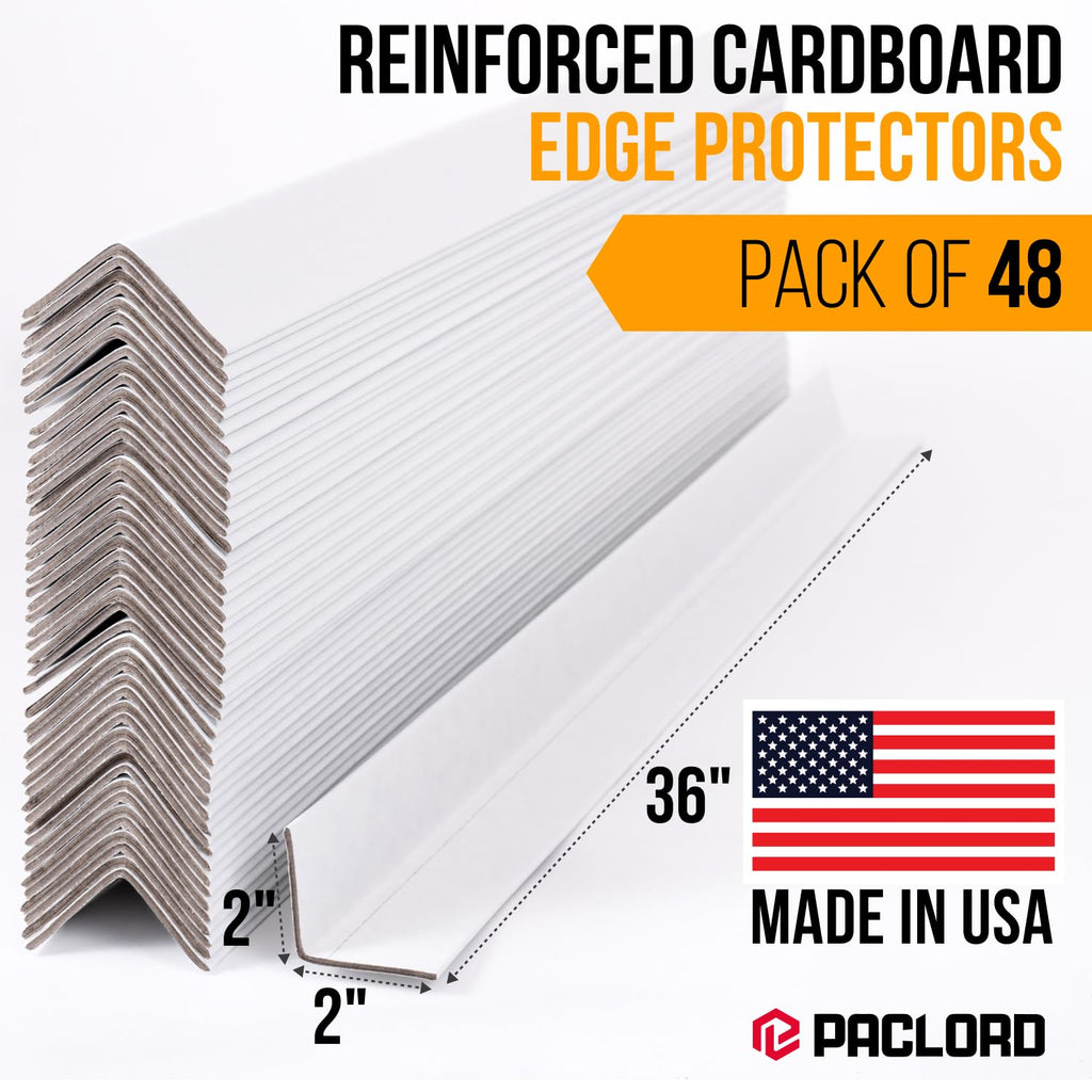 36" x 2" x 2" Reinforced Cardboard Edge Protectors, Pack of 48