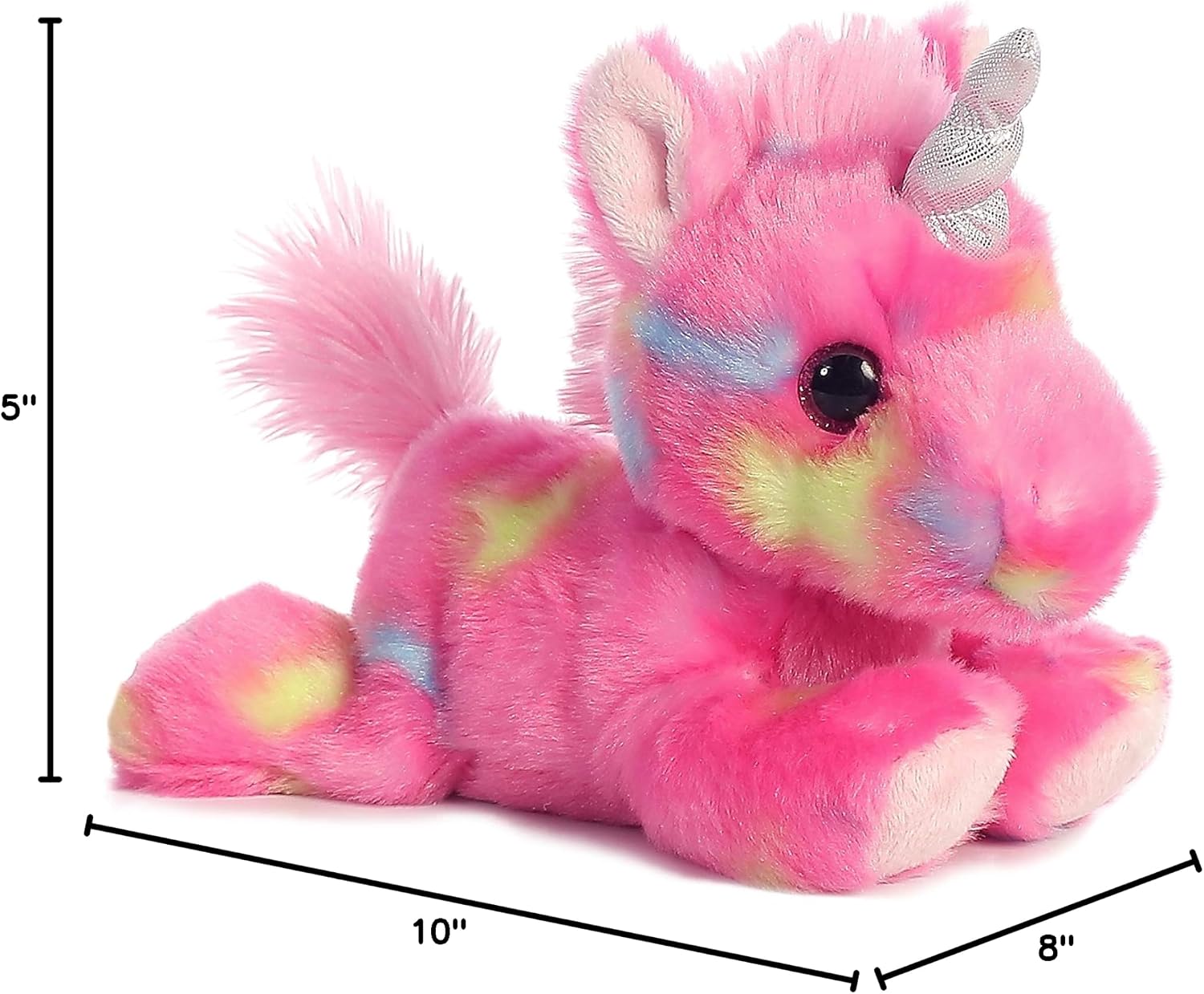 Vibrant Bright Fancies Jellyroll Unicorn Stuffed Animal - Eye-Catching Fun - Delightful Cuddles - Pink 8 Inches