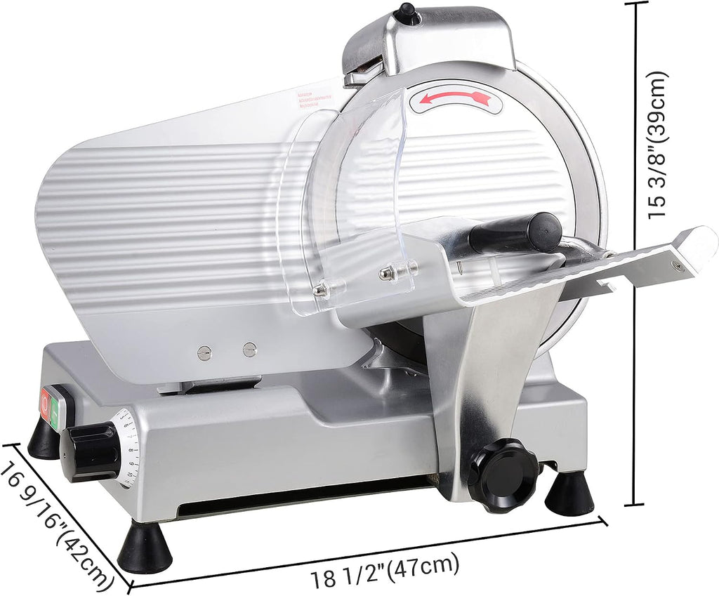 Commercial Food Slicer 10" Blade Meat Cheese Deli 110V 530RPM CE Approved NEW