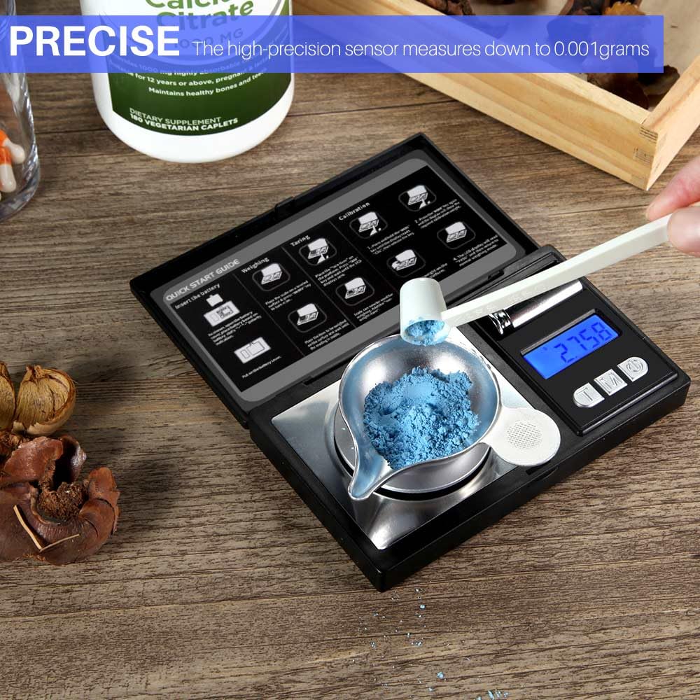Digital Milligram Scale, 50g/0.001g Powder Scale with Cal Weight