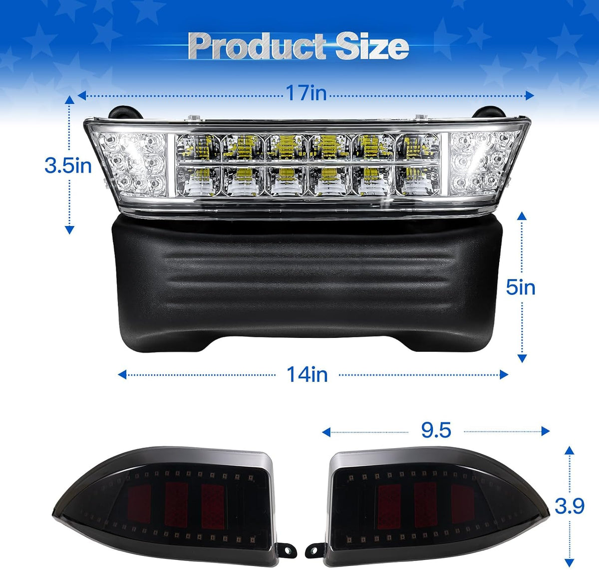 NOKINS Golf Cart Light Kit with Bumper for Club Car Precedent 2004-UP