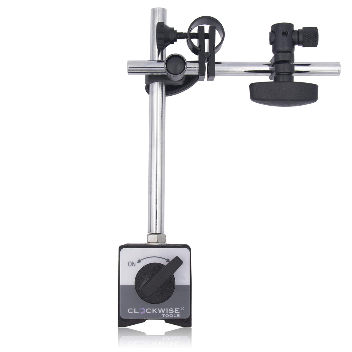 Clockwise Tools MGBR-02 Magnetic Base Stand for Digital Dial Indicator Gauge 176lbs Max Pull