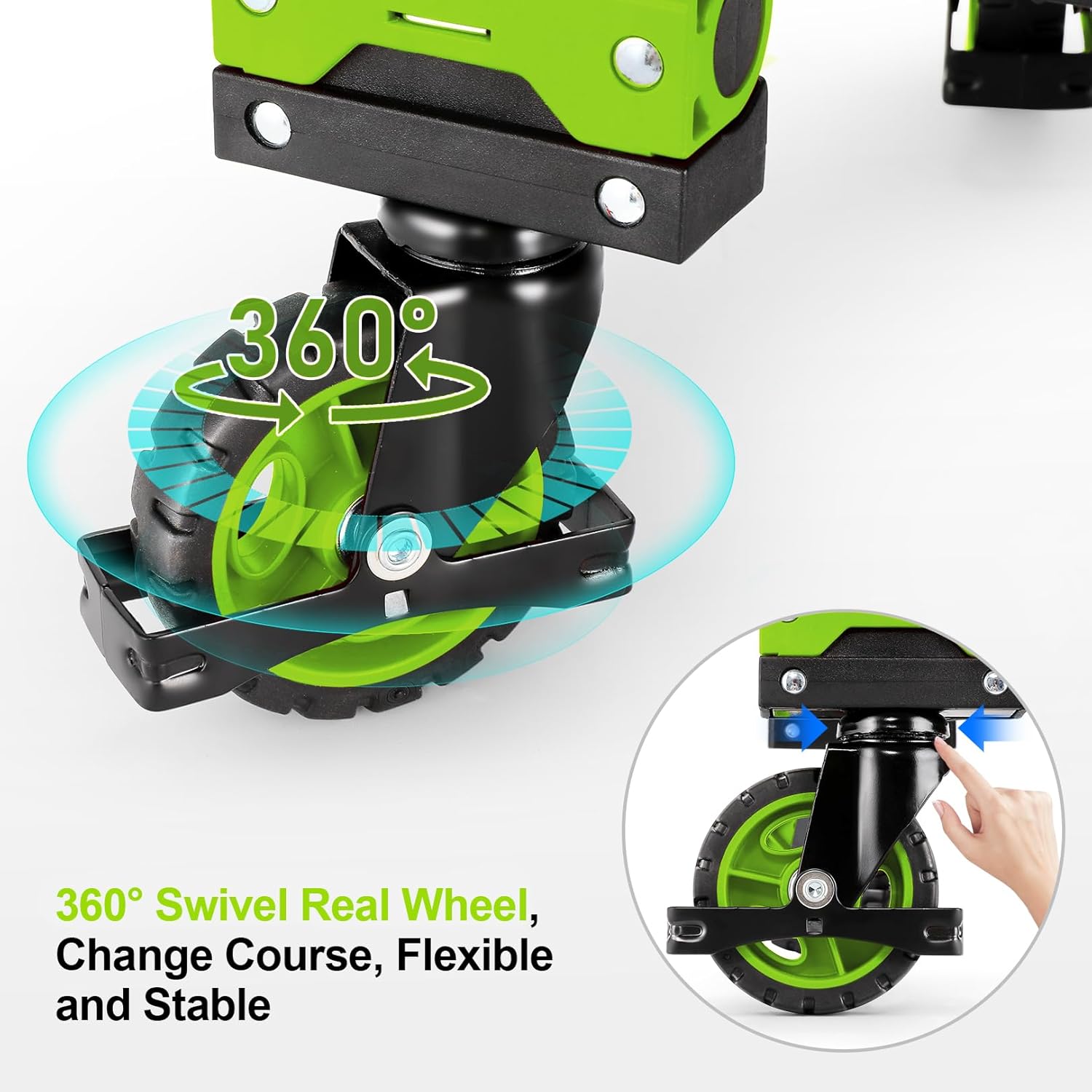 Folding Hand Truck Dolly, 330lb Convertible 4 to 2 Wheel Moving Cart, Green | Dolly Cart with Retractable, Aluminum
