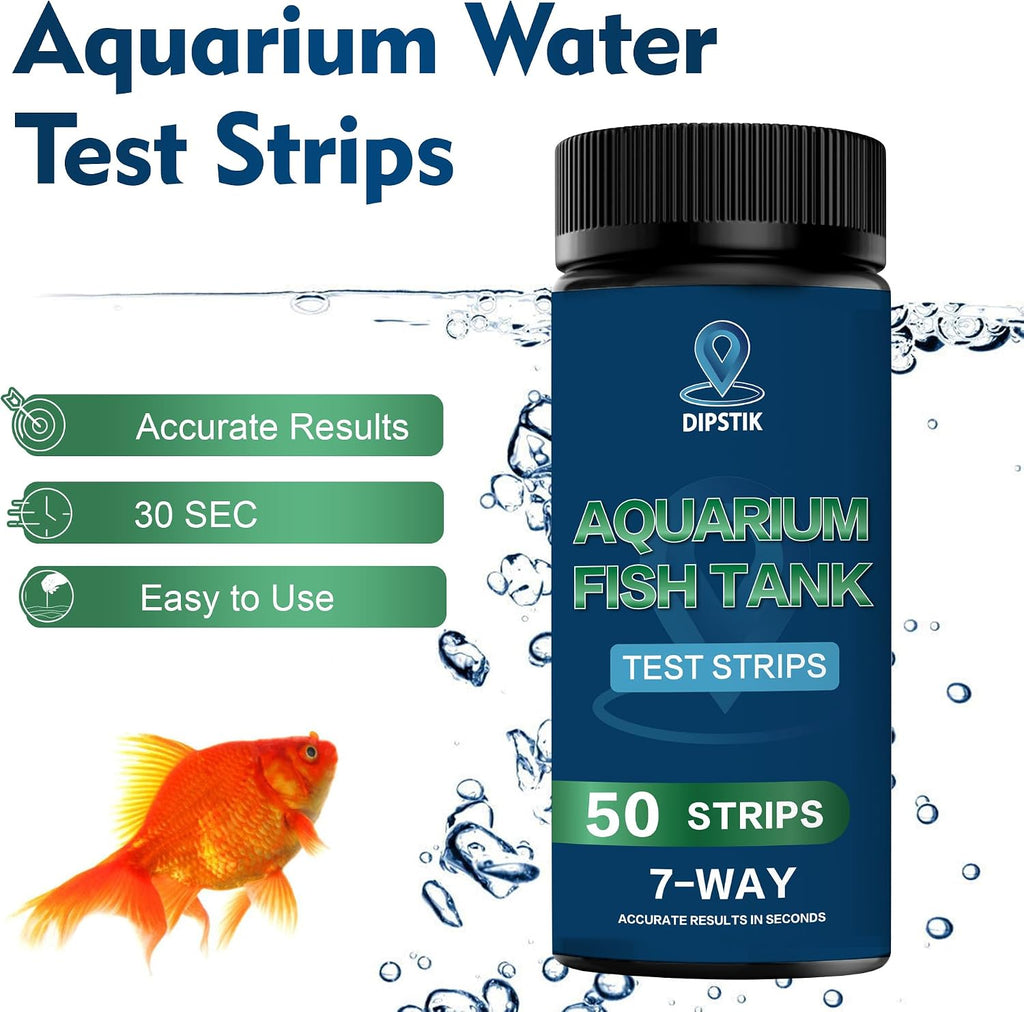 7-Way Aquarium Test Strips for Freshwater Saltwater (50 Strips)