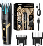 Beard Trimmer for Men Vacuum, Electric Mustache Trimmer for Less Mess