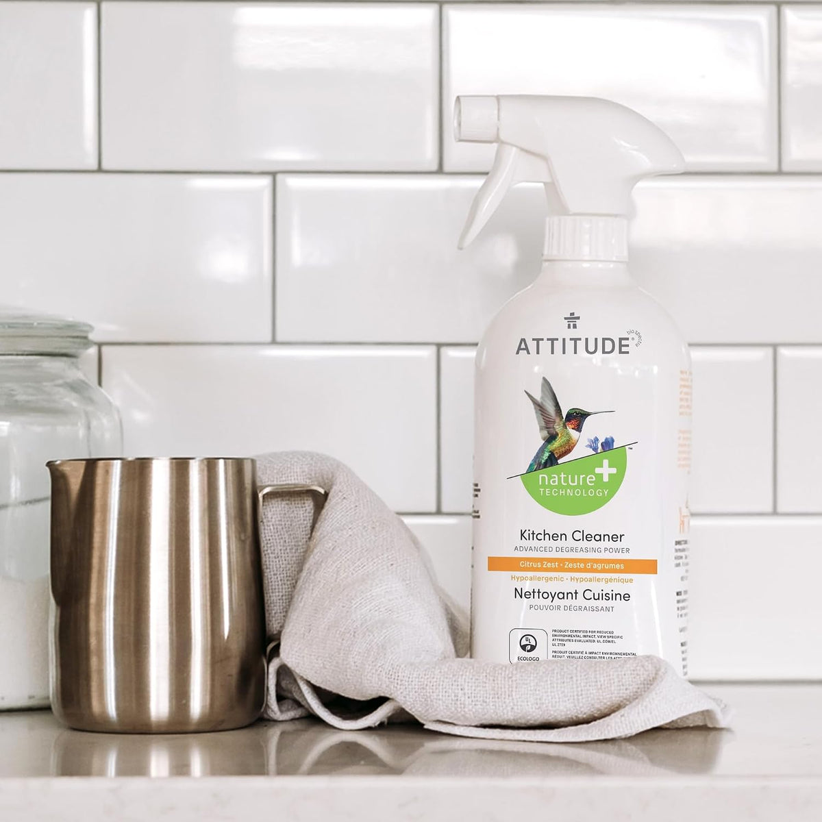 ATTITUDE Kitchen Cleaner Spray, EWG Verified, Citrus Zest, 27 fl oz