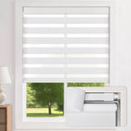 No Drill Zebra Blinds for Windows 34" W x 64" H, White