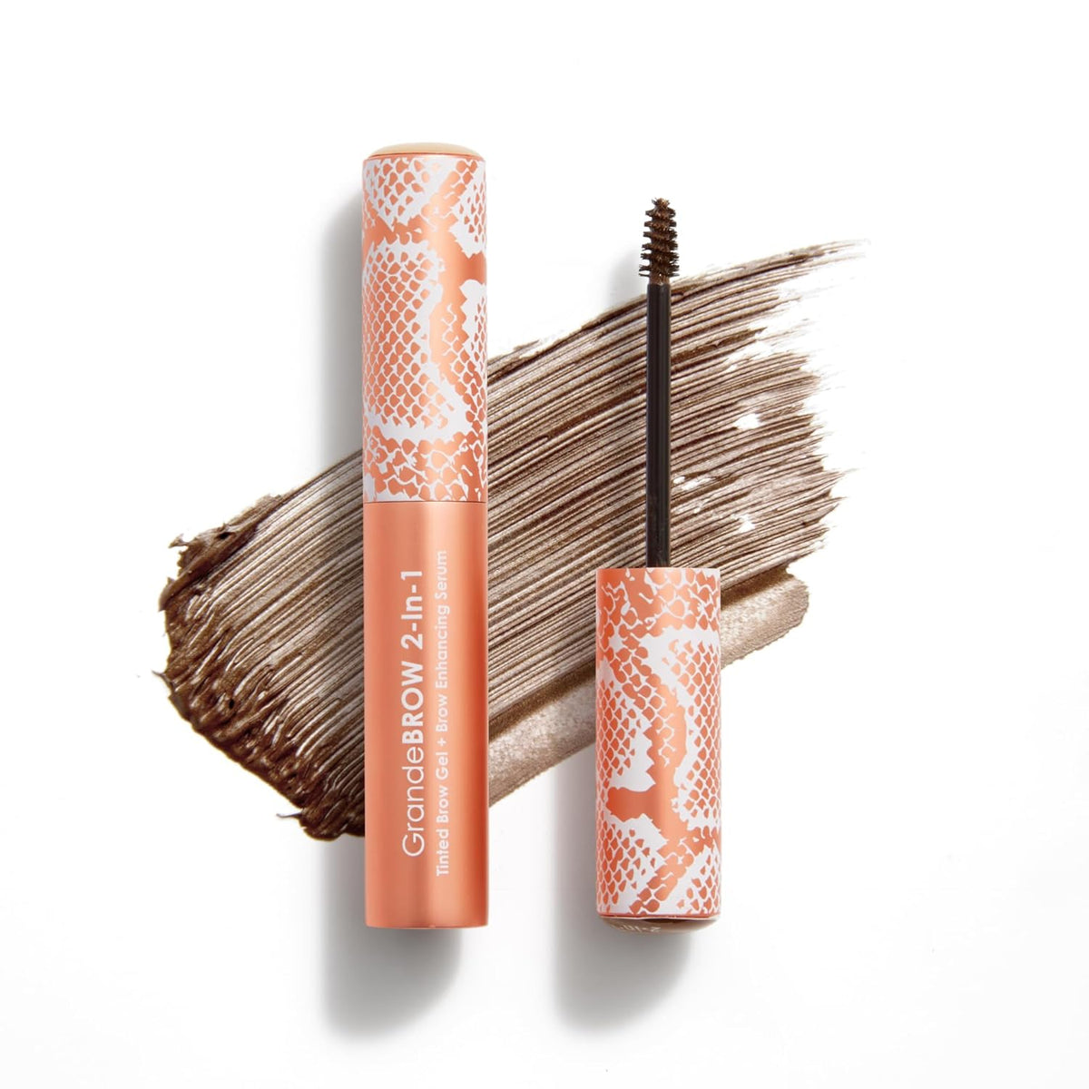 GrandeBROW 2-in-1 Tinted Brow Gel + Brow Enhancing Serum for Thicker & Darker-Looking Eyebrows, Shape & Fill Brows