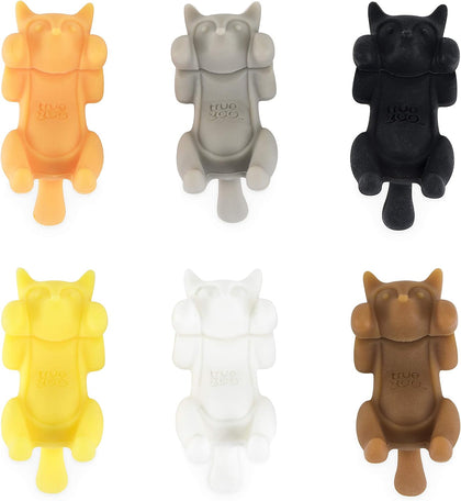 Silicone Wine Glass Charms, Set of 6 Cat Wine Charms, Reusable Glass Markers for Cocktails, Champagne, Birthday Party