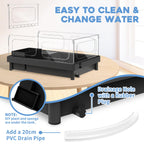 Small Turtle Tank Kit, Acrylic Turtle Tank Starter Kit with Basking Platform, Bottom Drainage, Multi-Function Areas