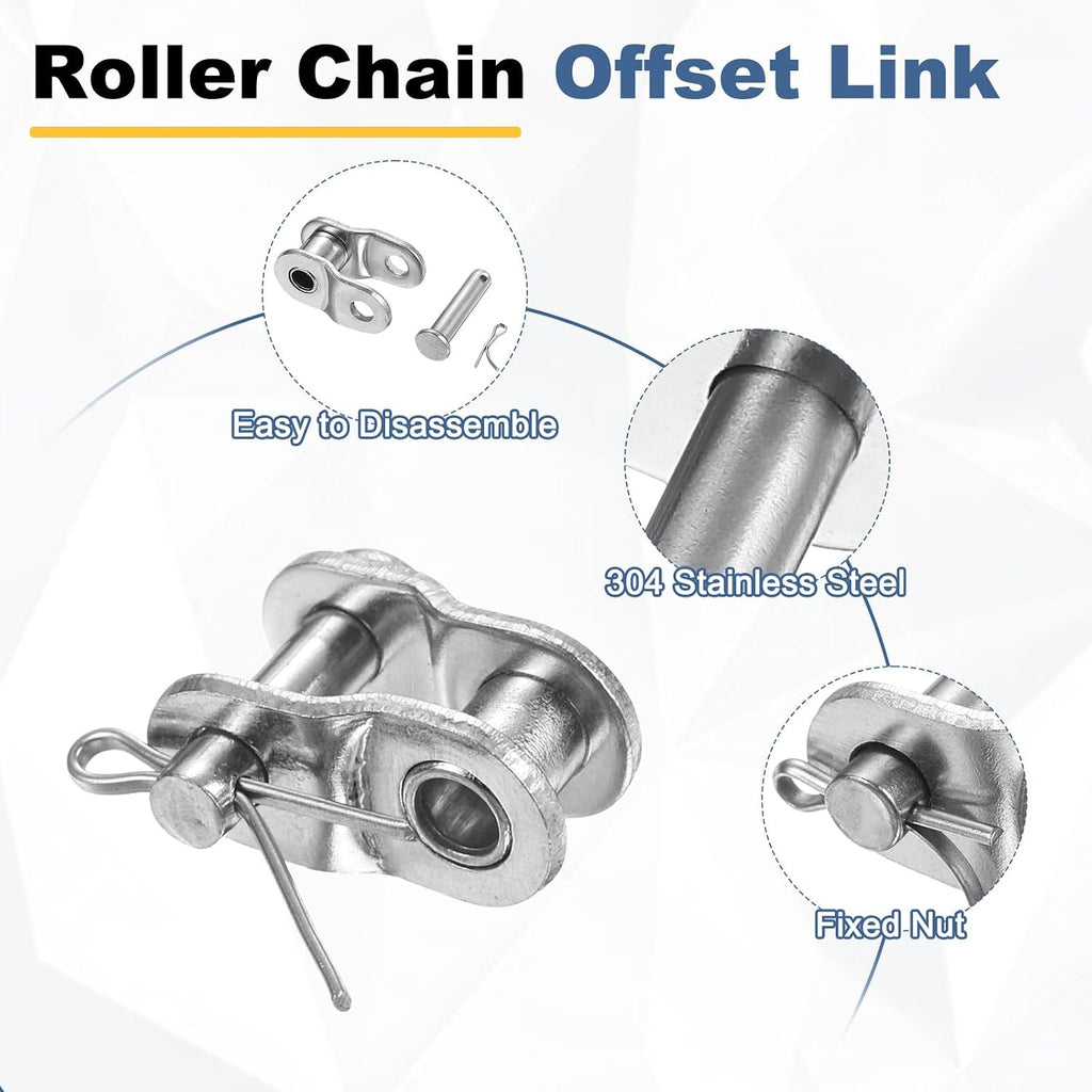 PATIKIL 5Pcs #25 Roller Chain Offset Link Half Links for 04C Chain