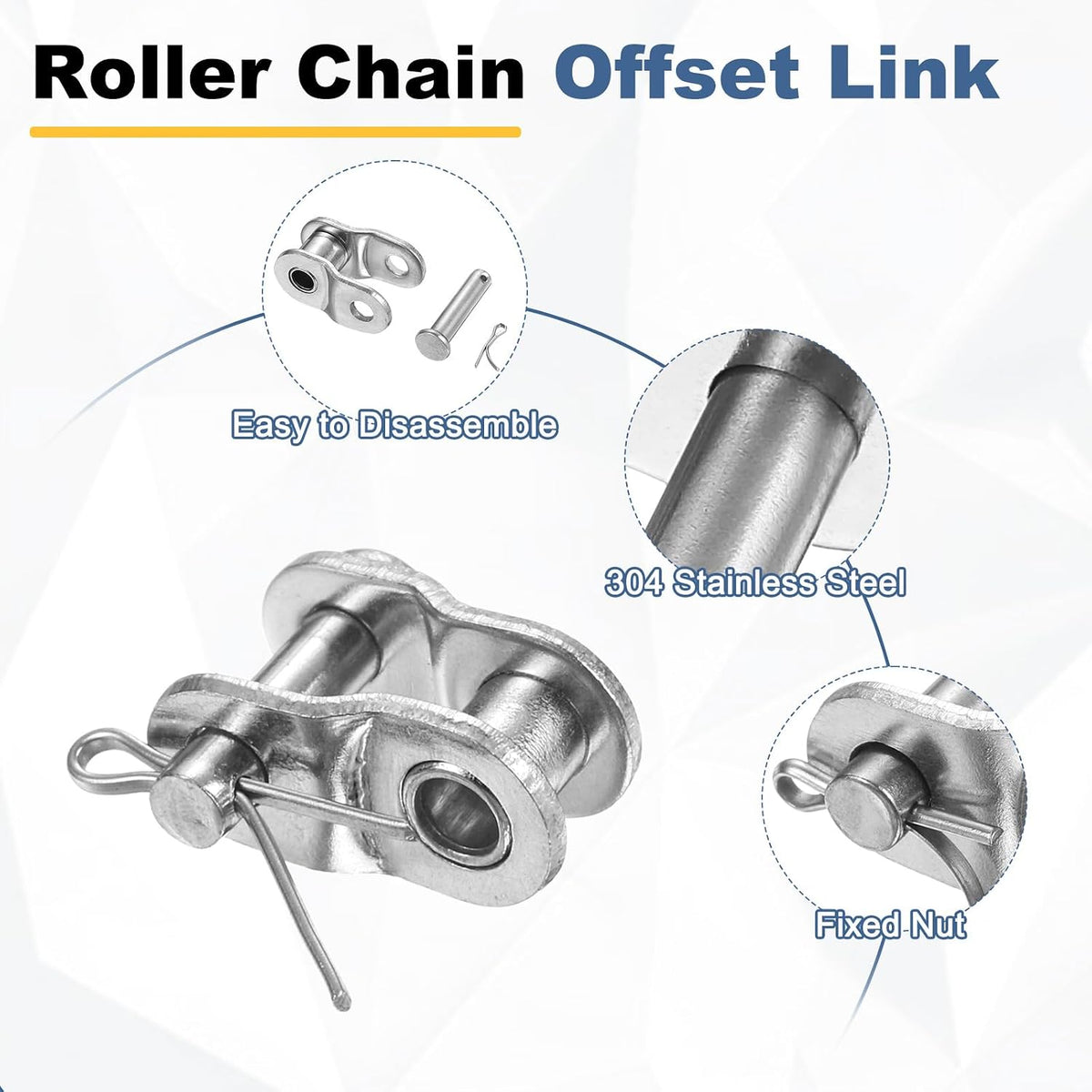 PATIKIL 5Pcs #25 Roller Chain Offset Link Half Links for 04C Chain