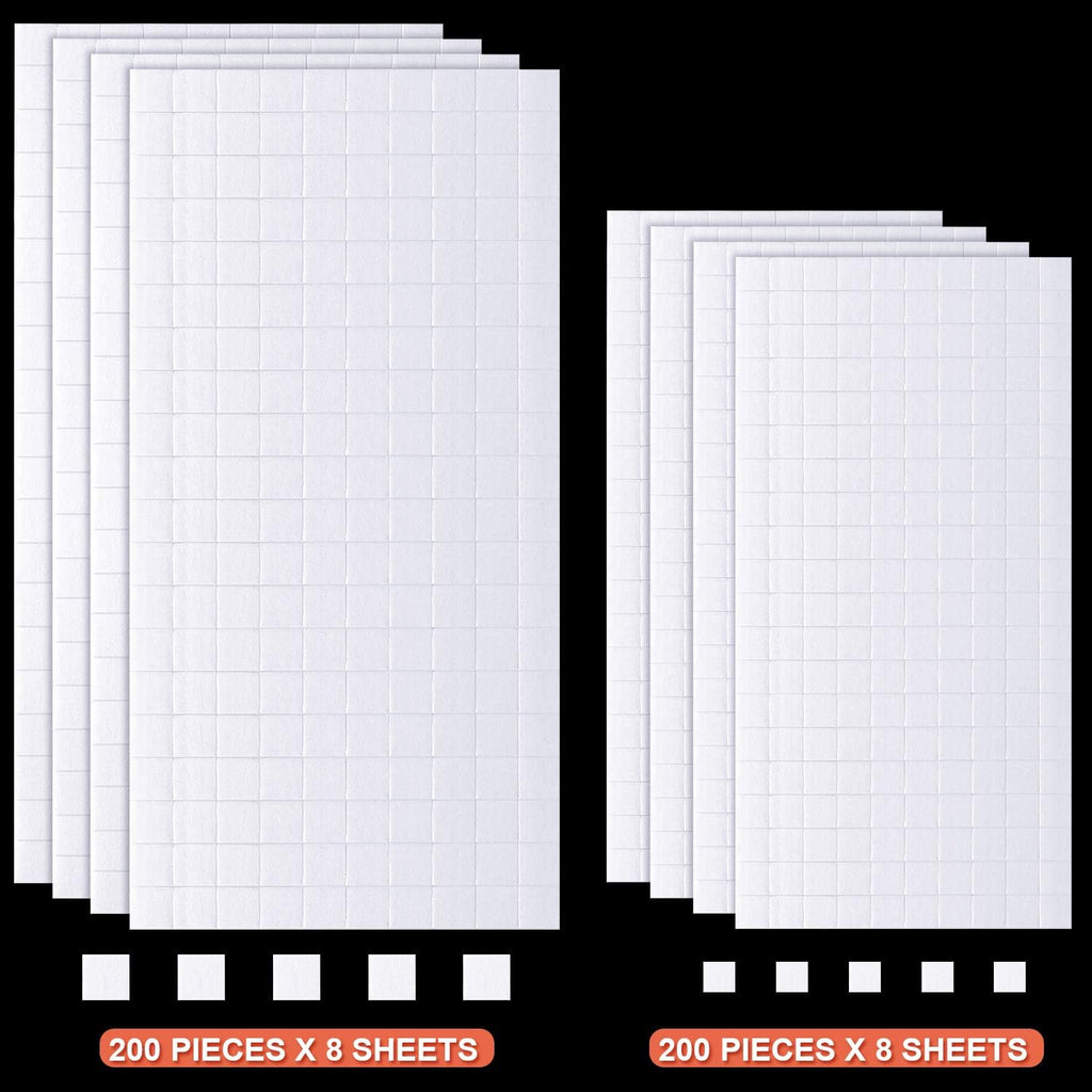 500 Pcs Foam Strips with Adhesive, Dual Sided Foam Tapes, 2 Size