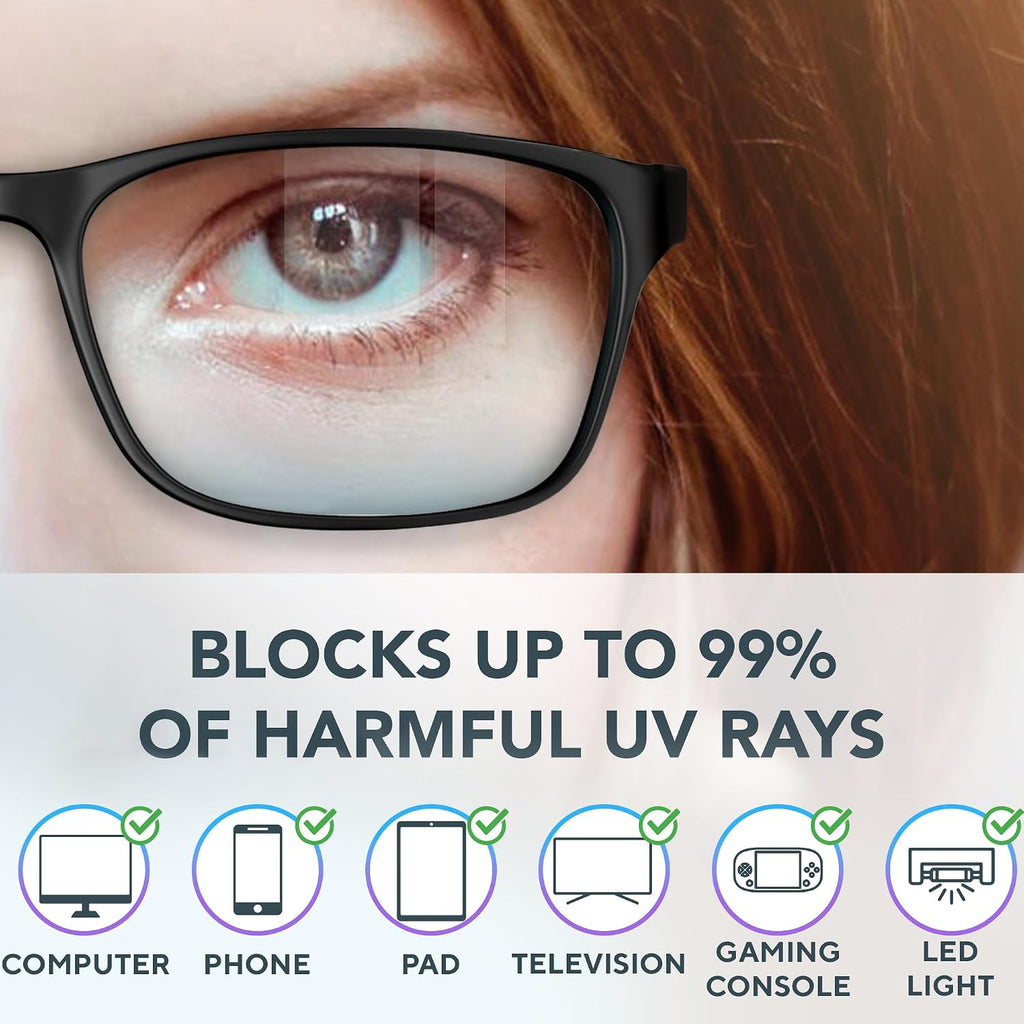 Stylish Blue Light Blocking Glasses for Women & Men – Helps Ease Digital Eye Strain & Headache from Computers, Phones