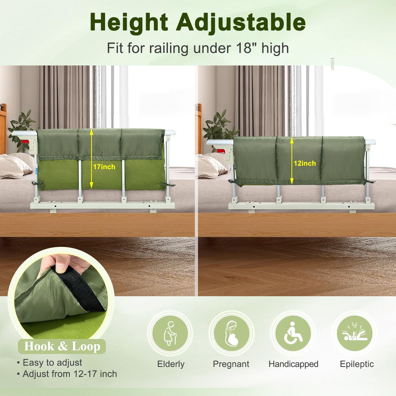 Bed Rail Pads for Elderly Adults Safety Hospital Rails Cover Padding Full Size Twin Bed Railing Covers Guard Rails