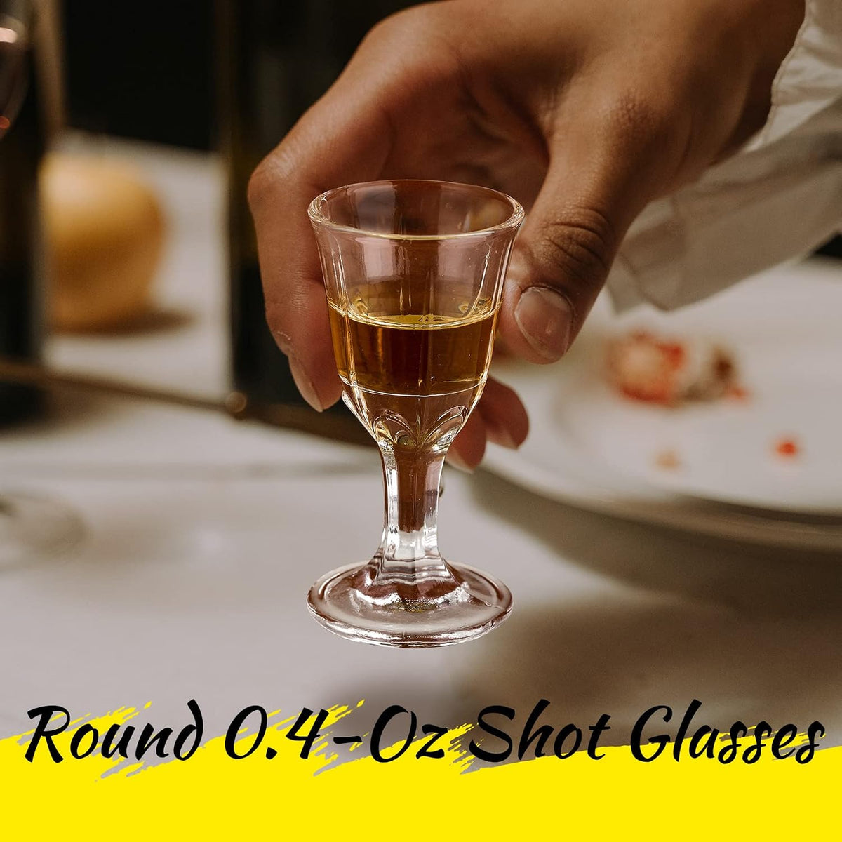 12 Pcs Mini Shot Glasses 0.4 OZ, Clear Glass Stemmed for Liquor