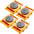 4PCS Machinery Skates Dollies, 17,637 lb Heavy Duty Equipment Moving Skates with 4 PU Wheels, 360° Rotation Non-Slip