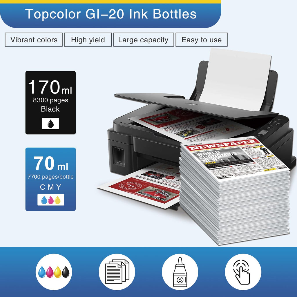 GI-20 GI20 GI 20 20 Ink Refill Bottles Compatible for Canon G6020 G7020
